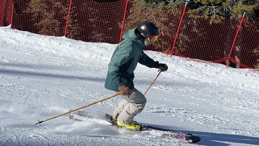 cruising at the resort in the rei co-op first chair gtx.