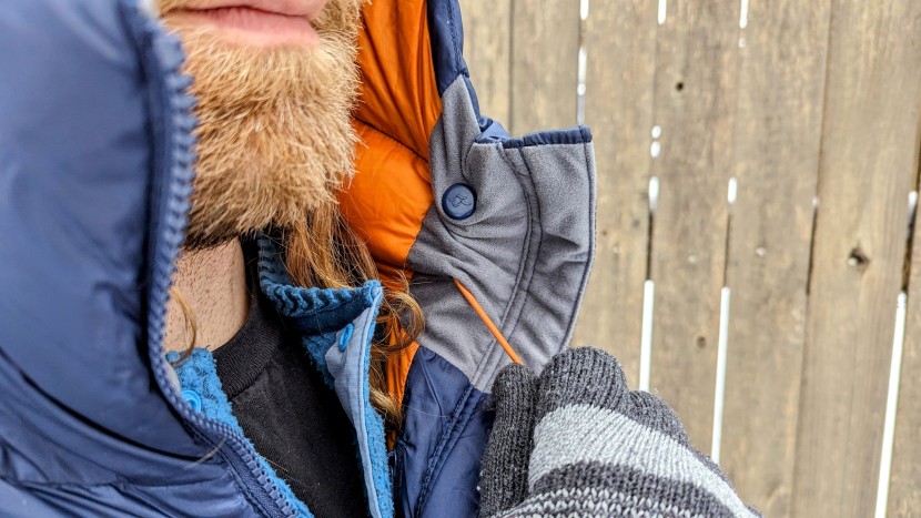 rab electron pro - the large knit zipper garage is a highlight of the electron pro when...