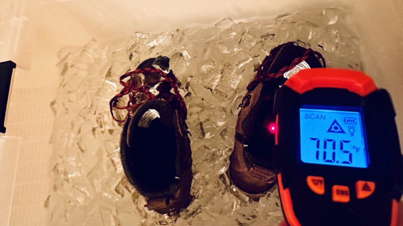 danner arctic 600 side-zip - after being worn for five minutes and plunged into ice water for 60...