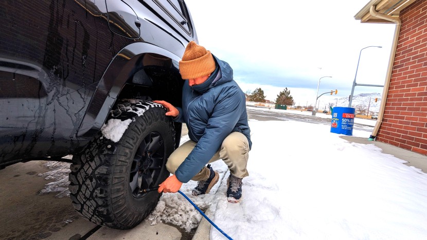 adjusting tire pressure following a cold snap. we tried to test this...