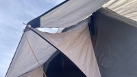 The GEN2's rainfly hooks onto the awning poles to cover the corners...