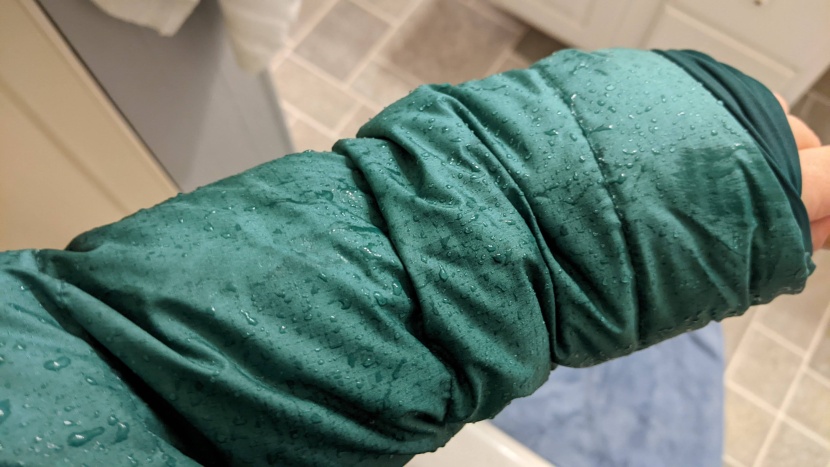 you can see that just a slight amount of water was absorbed by the...