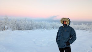 It's noon in Northern Sweden, but this is as bright as it gets...