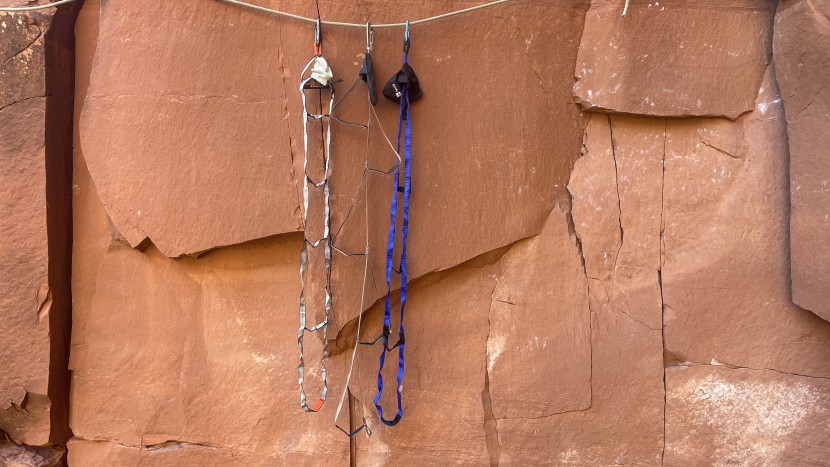 pocket aiders, whether they're ladder or etrier-style (center) are...
