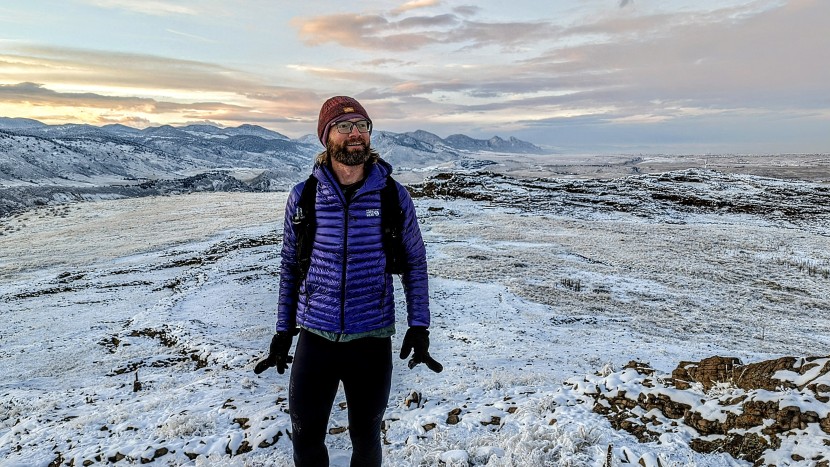 down jacket - testing the ghost whisperer in our outdoor lab. super light down...