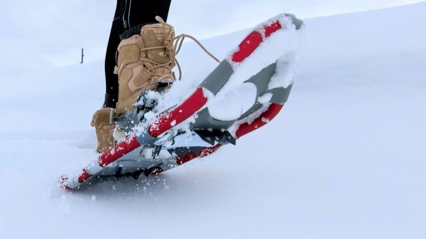 snowshoes womens - smooth decking combined with the angle of the shoe hinge can help...