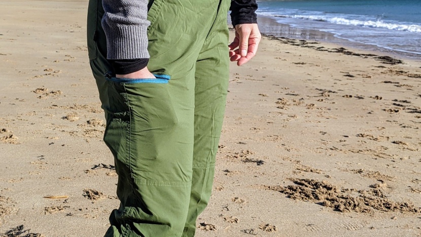 rei co-op trailmade pants for women - a generous side pocket is large enough for a phone and zips closed...