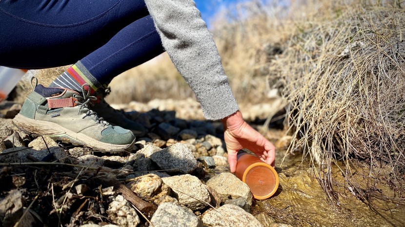 backpacking water filter - shallow water sources make it difficult to collect enough water to...