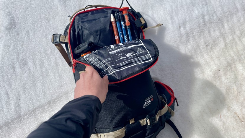 avalanche airbag - the size of the access to the rescue pocket comes up a bit short on...