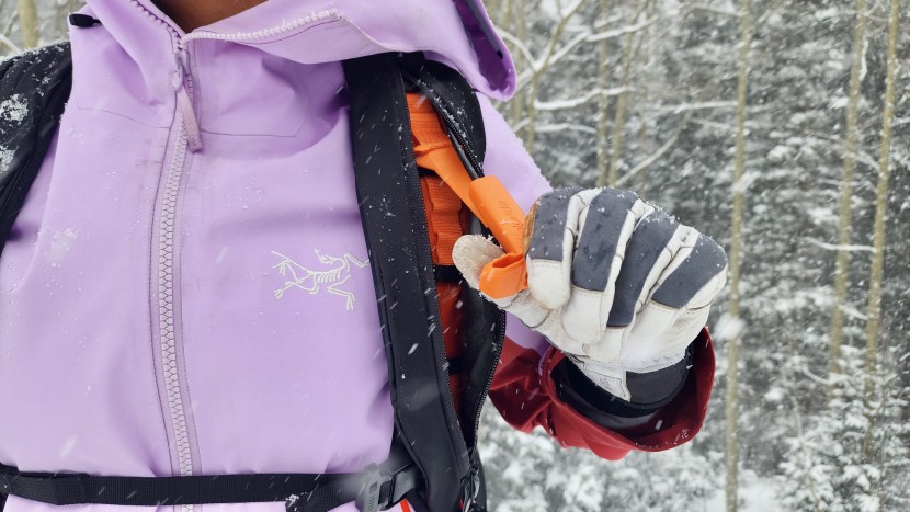 avalanche airbag - have your trigger out and ready to deploy while in avalanche terrain.