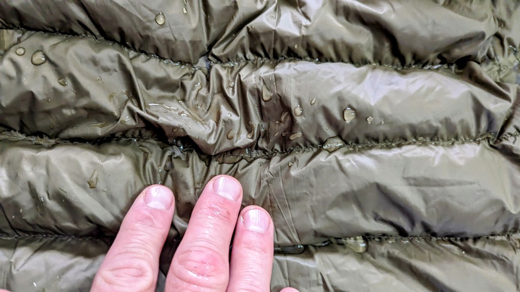 wantdo packable down hoody - the wantdo hoody is not very water resistant.