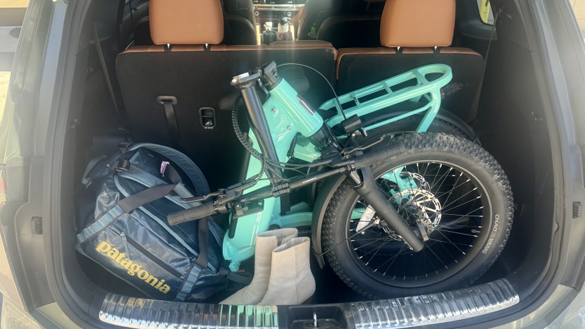 ride1up portola - who needs a bike rack, the portola is compact and convenient.