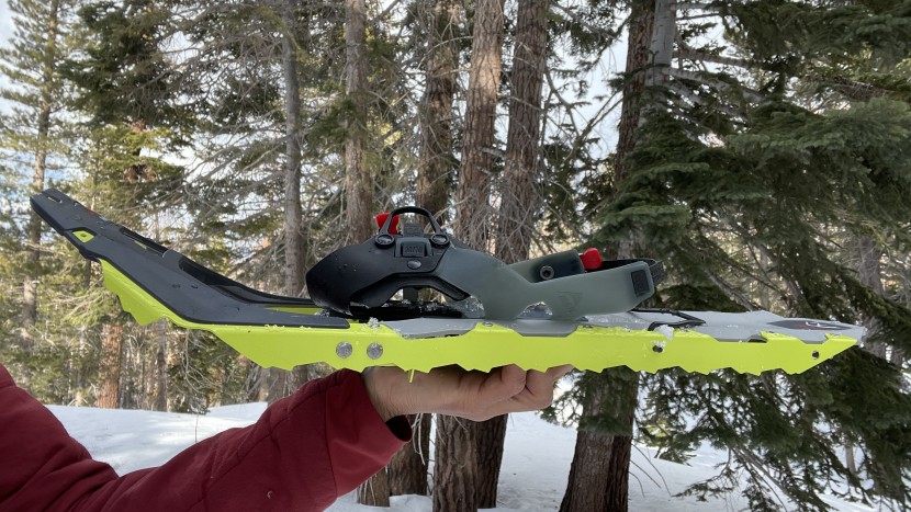 msr revo explore - this very rigid deck enhances flotation.