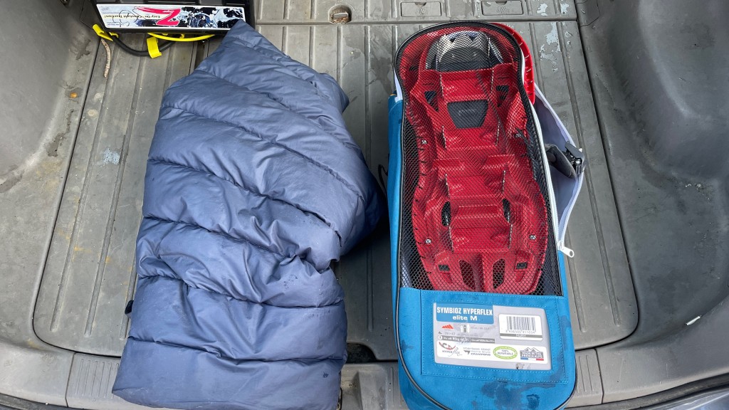 snowshoes - a storage bag helps separate your sharp stuff from your puffy stuff.