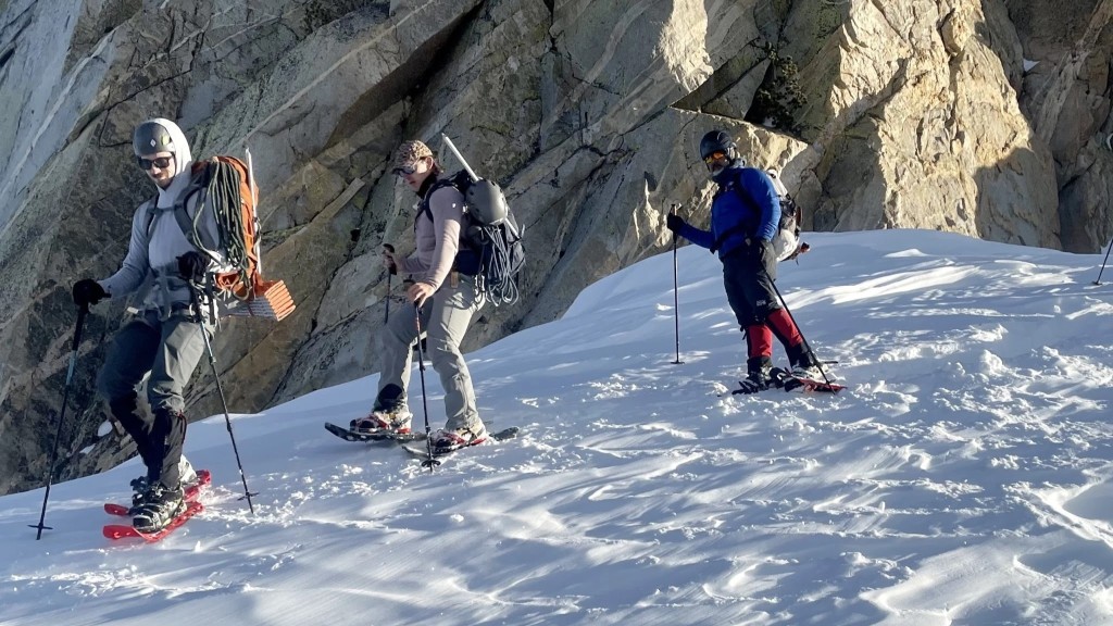 snowshoes - the lightning ascent (worn by the center mountaineer) has good...