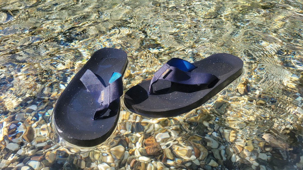 sandals - the teva reflips float, so you're unlikely to lose them in the water.