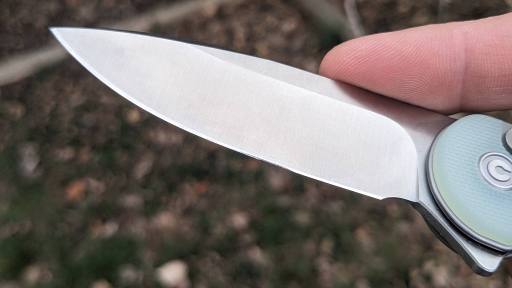 civivi button lock elementum ii - the factory edge bevel is even and consistent on our tested model...