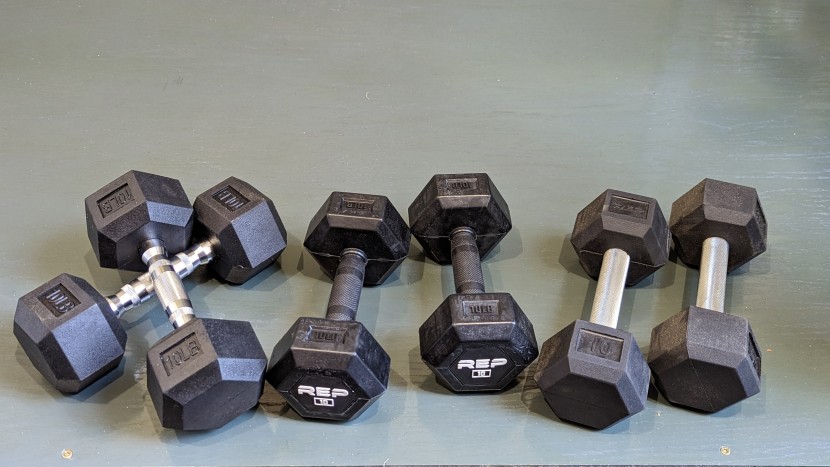 rep rubber coated hex - most standard dumbbells have rubber heads with metal handles; the...
