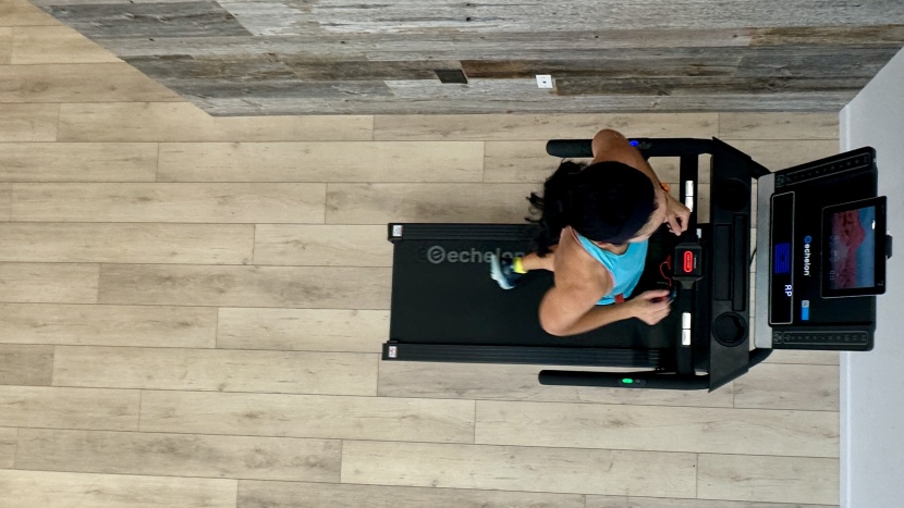 treadmill - this photo approximates the size needed for a treadmill with 2 feet...