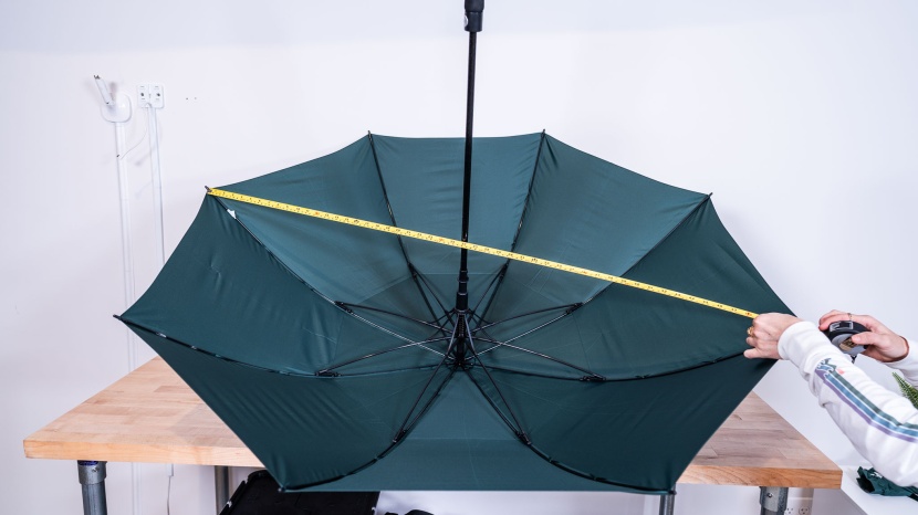 measuring the diameter of the g4free golf's canopy. large canopies...
