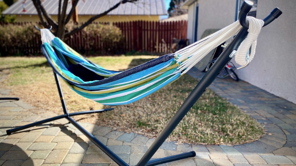 vivere double cotton with stand hammock review