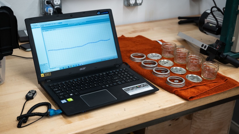 we put ibuttons in jars, placed each one inside of a cooler, and...