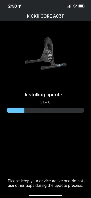 wahoo fitness kickr core - it&#039;s easy to push firmware updates to your trainer from the wahoo...