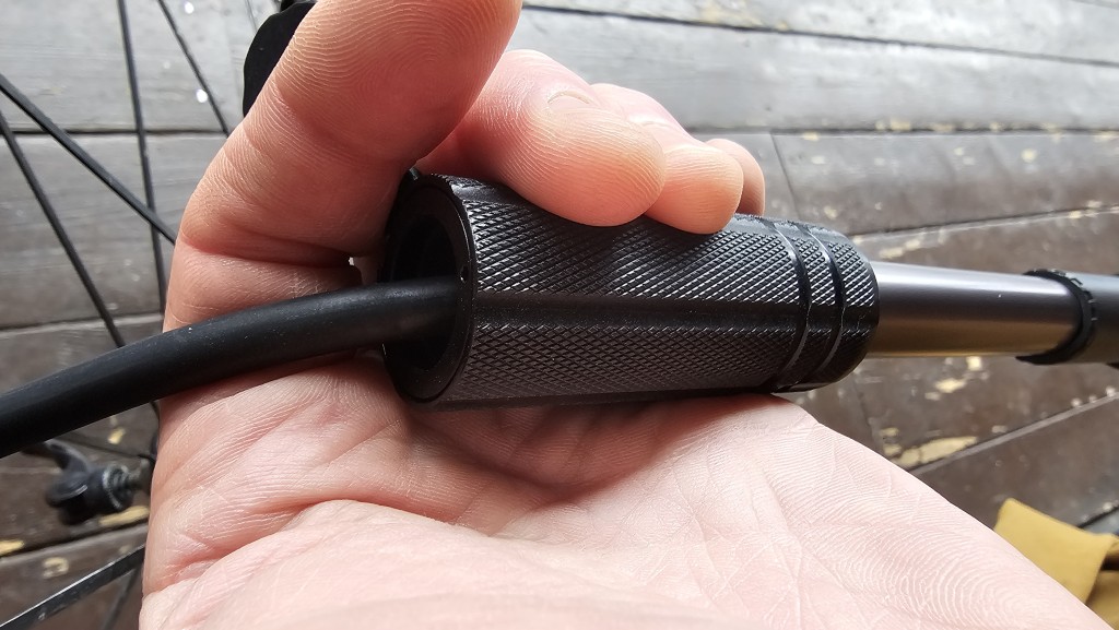 frame pump - the silca tattico mini has a sharp edge that dug into our hand with...