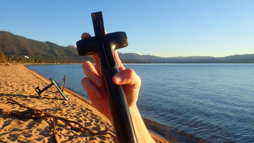 sup paddle - the vibe&#039;s leverlock makes for a less ergonomic handle shape, but...