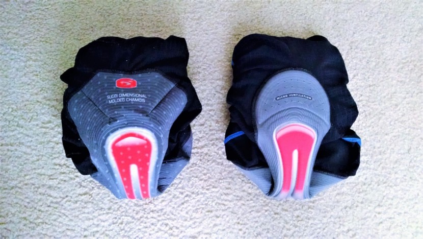 sugoi evolution bibs - on the left is the most recent evolution we tested, which has a...