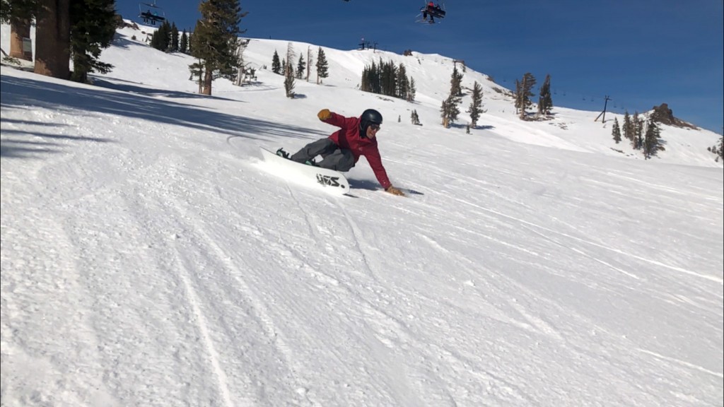 snowboard - the yes optimistic's underbite technology enhances grip on hardpack...