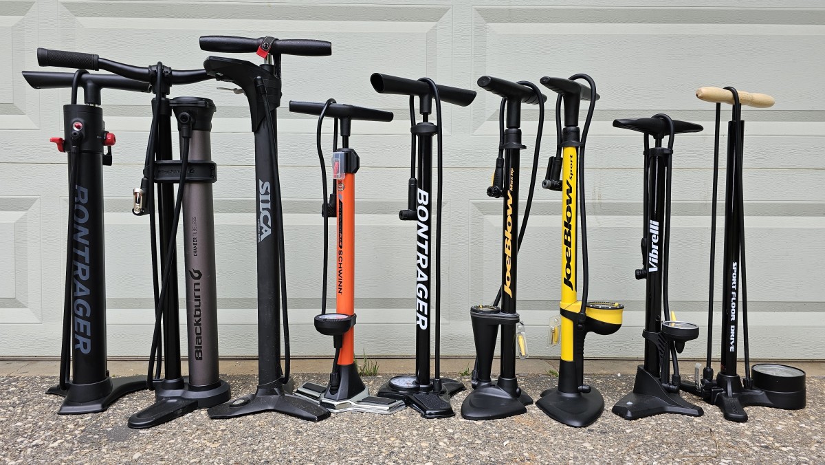 Best Bike Pump Review (The line-up for our most recent round of bike pump testing.)