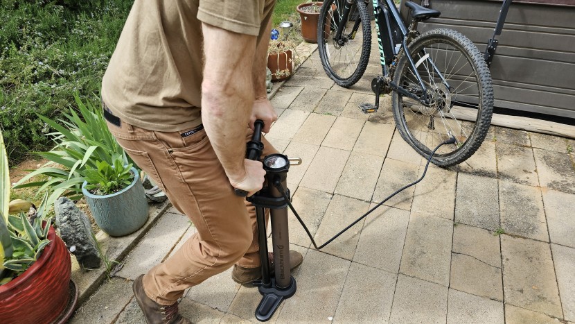 bike pump - we really had to lean into some of the pumps to get them to compress...