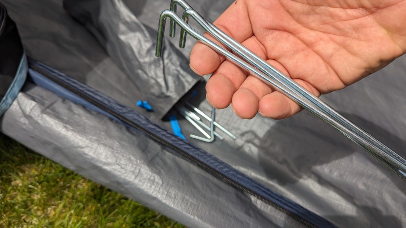 coleman skydome xl 8 - huge tent. itty bitty ground stakes. a tent this size, that is...