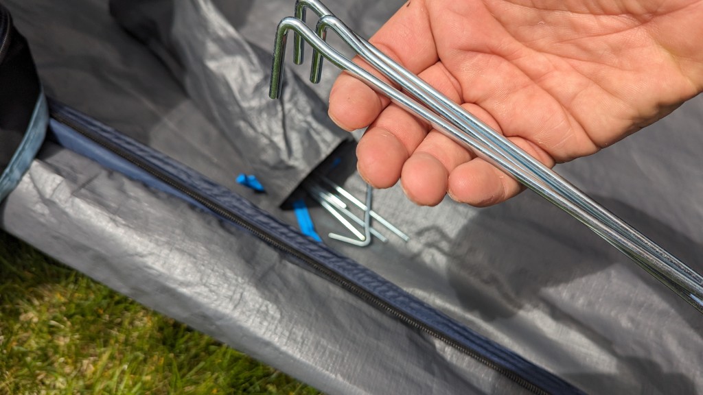 coleman skydome xl 8 - huge tent. itty bitty ground stakes. a tent this size, that is...