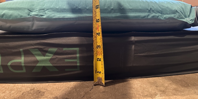 exped megamat auto - the exped (bottom pad) is nearly 4 inches thick. by comparison, a...