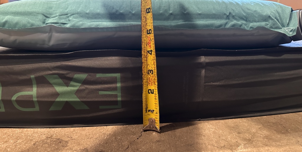 exped megamat auto - the exped (bottom pad) is nearly 4 inches thick. by comparison, a...