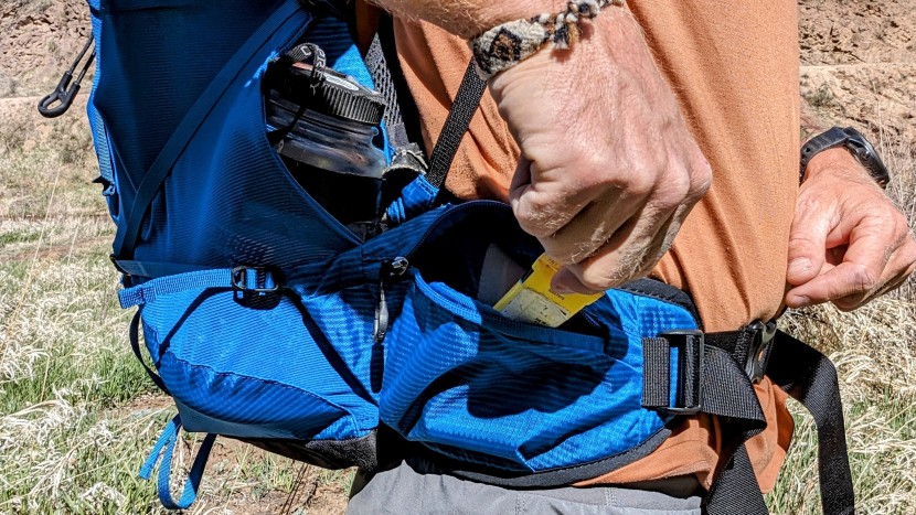 backpacks backpacking - the osprey exos has some of the smallest hip belt pockets of any...