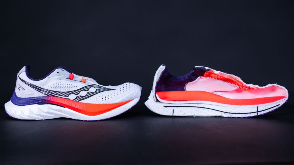 saucony endorphin speed 4 - you can see both the nylon plate and the rocker geometry here. the...