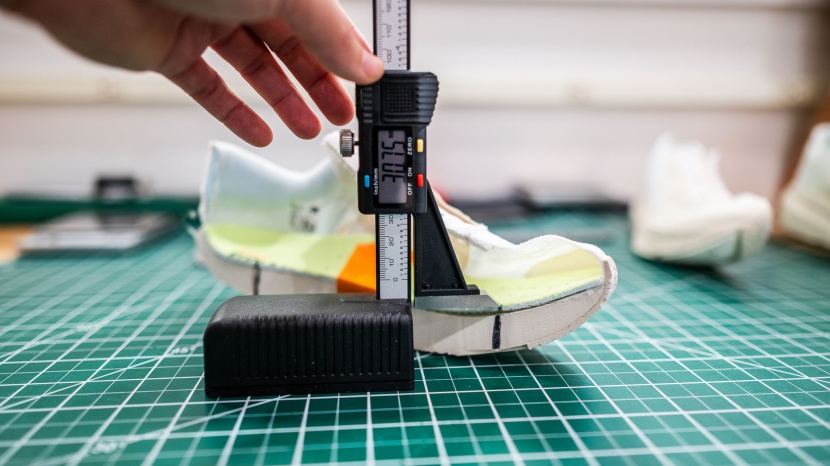 running shoes womens - one of the many in-house measurements we take is the forefoot stack...