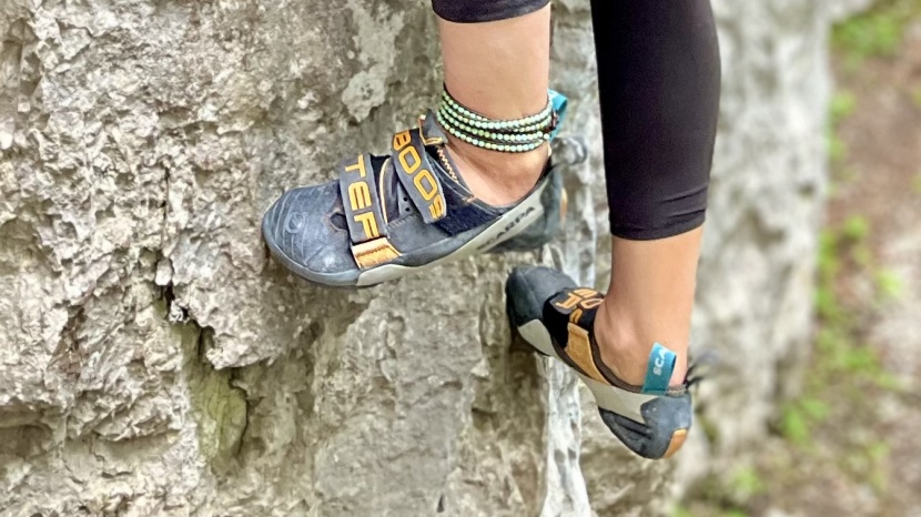 scarpa booster - although we couldn&#039;t stand on them for hours, we could still edge...