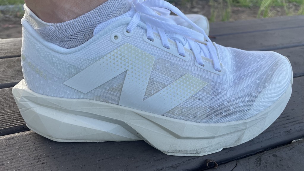 new balance fuelcell rebel v4 for women - the geometrically-designed sole infuses landing comfort with pep for...