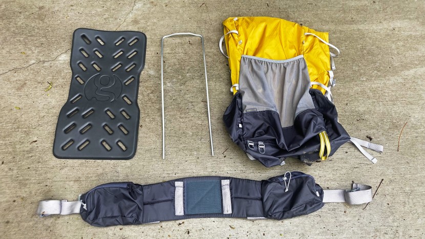 the ability to remove the hip belt, back padding, and metal frame...