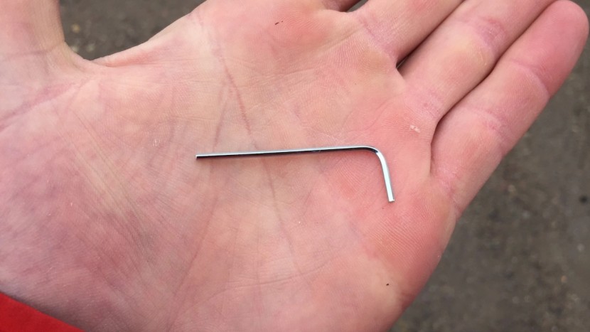 the lever must be adjusted by a small allen wrench, which isn't...