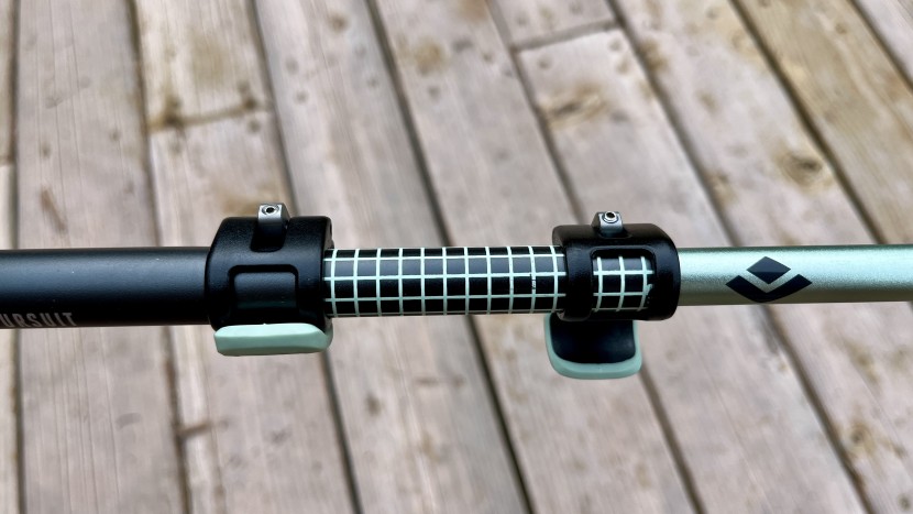 trekking poles - the black diamond pursuit&#039;s burly aluminum shafts and metal lever...