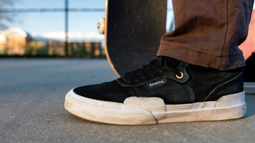 skate shoes - emerica added some perforations into the pillar mid&#039;s uppers, but...