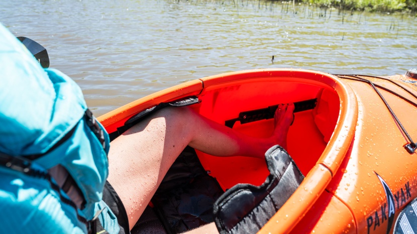 pakayak bluefin 142 - unlike most portable kayaks, the bluefin allows for a secure brace...