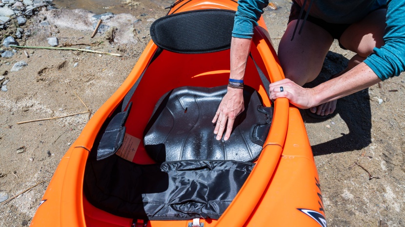 pakayak bluefin 142 - this molded, thick foam seat is more comfortable than most portable...
