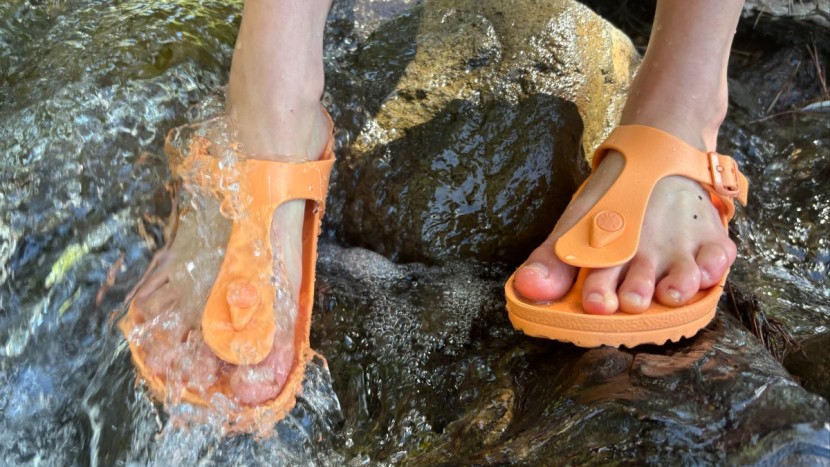 flip flops womens - the birkenstock gizeh eva excels as a water shoe.
