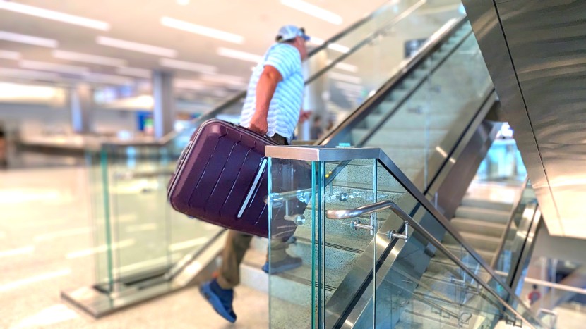 luggage - taking the traditional route to the second floor. our freeform is...